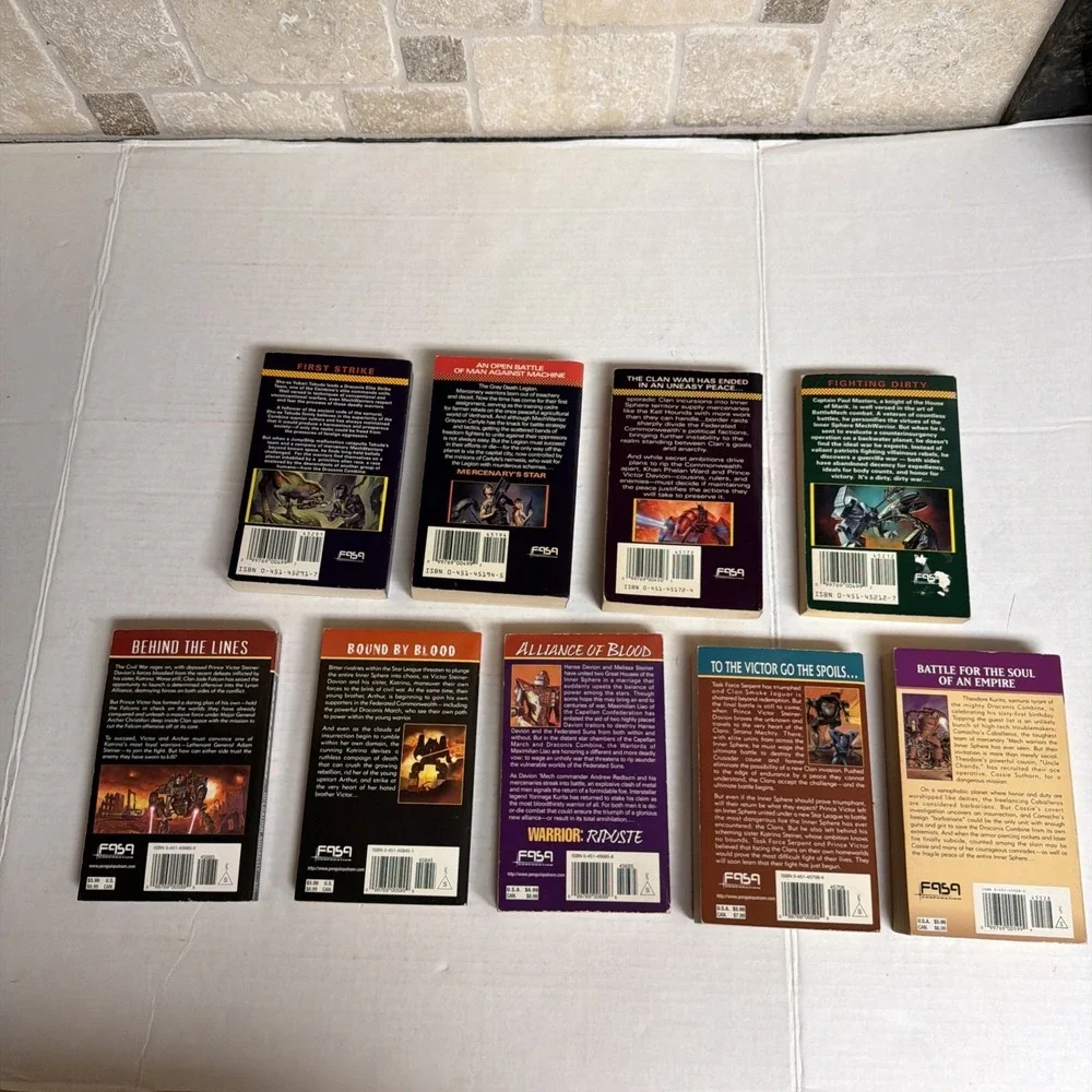 BATTLETECH Series Lot of 9‎ Set of Vintage Paperback PB Books 1st Printings